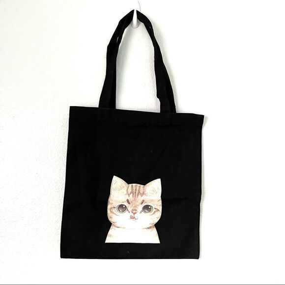 NWT Cat Print Canvas Bag - Picture 1 of 4